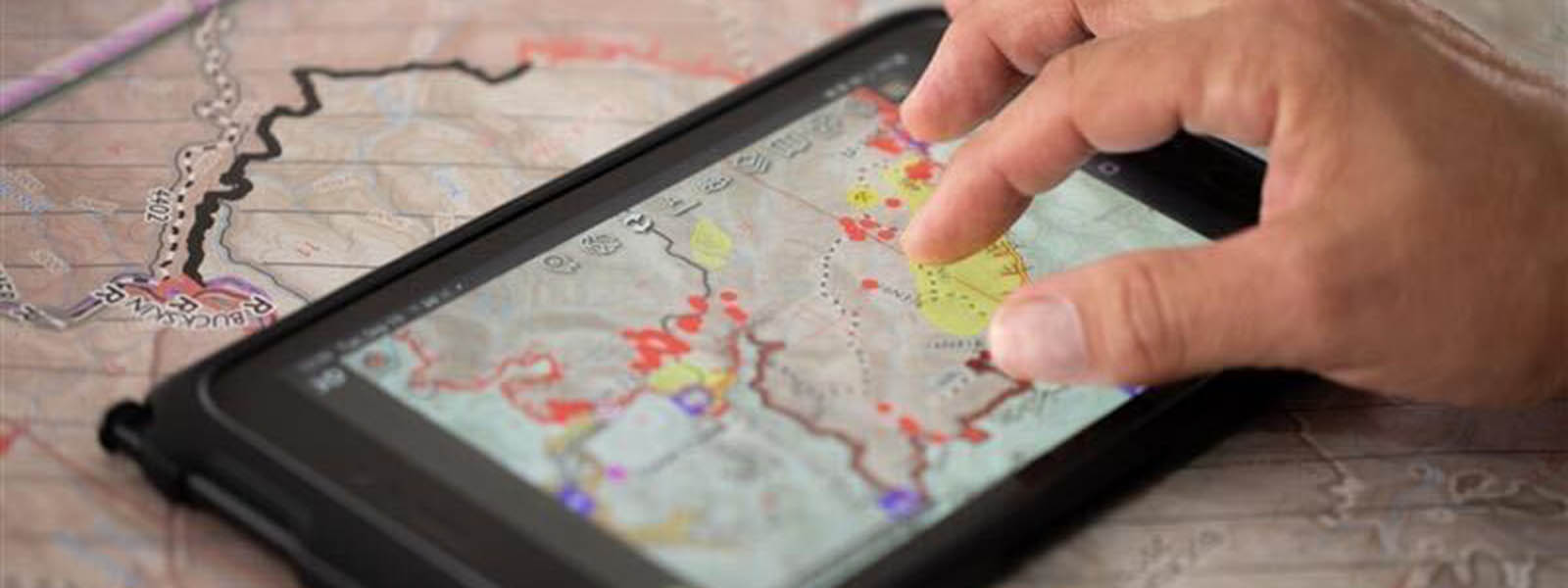 WFTAK being used on a tablet to look at a map.